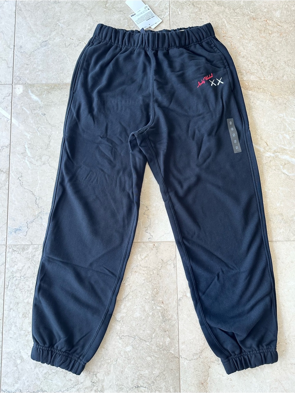 Uniqlo Kaws Andy Warhol Black Unisex Sweatpants in Size S